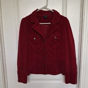 JKLA California Women's Deep Red Corduroy Blazer Jacket L